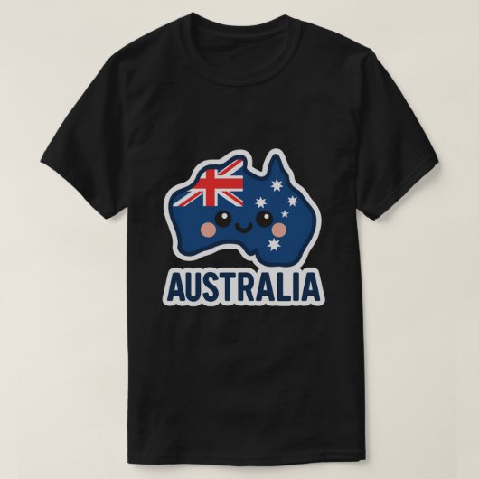 T-shirt Australie Kawaii Fusion - Bold & Adorable (Design devant)