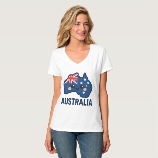 T-shirt Australie Kawaii Fusion - Bold & Adorable (Devant entier)