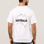 T-shirt Australie Nom | Carte du contour du drapeau (Dos)