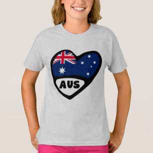 T-shirt Australie Pays Code Drapeau Coeur AUS