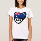 T-shirt Australie Pays Code Drapeau Coeur AUS (Devant)