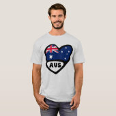 T-shirt Australie Pays Code Drapeau Coeur AUS (Devant entier)