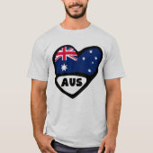 T-shirt Australie Pays Code Drapeau Coeur AUS (Devant)
