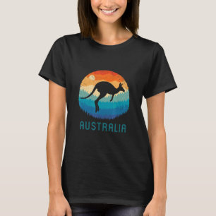T-shirt Australie Retro Kangaroo Vintage Outback Sunset Au