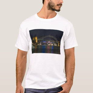 T-shirt Australie, Sydney. Le port de Sydney la nuit.