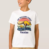 T-shirt Australie Voyage Cute Kangaroo Sunset Custom Kids (Devant)