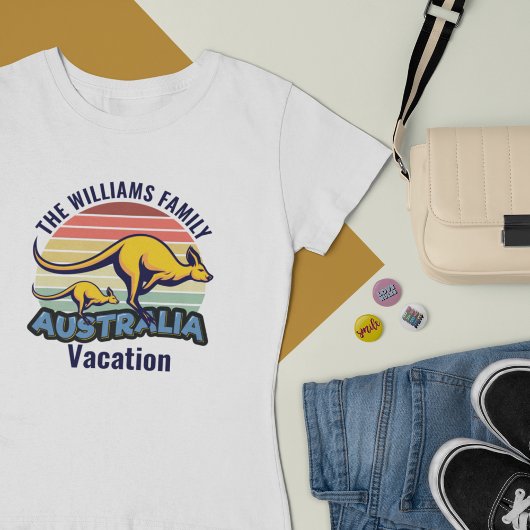 T-shirt Australie Voyage Kangaroo Sunset Custom Femmes