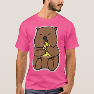T-shirt Australie Wombat Manger Pizza Ironie Wombat