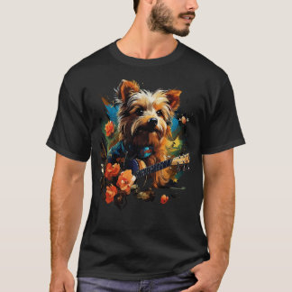 T-shirt Australien Terrier Jouant de la guitare
