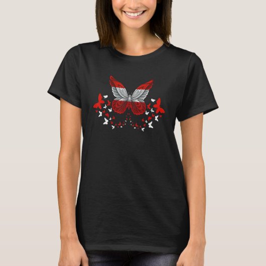 T-shirt Austria Austrian Austria Flag Butterflies (Devant)
