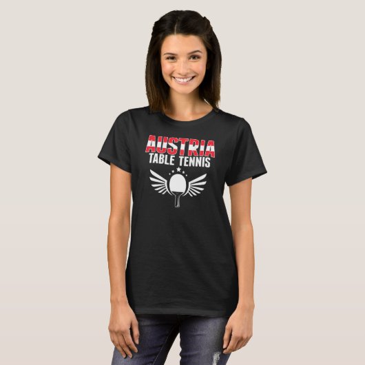T-shirt Austria Table Tennis Support Austrian Ping Pong (Devant entier)