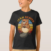 T-shirt Auteur de castors rétro Sunset Beavers (Devant)