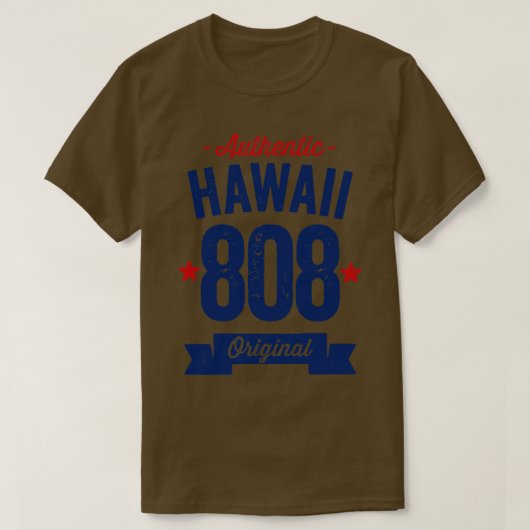 T-shirt Authentic Hawaii 808 Area Code (Design devant)