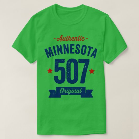 T-shirt Authentic Minnesota 507 Area Code (Design devant)