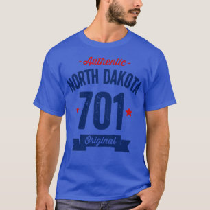 T-shirt Authentic North Dakota 701 Area Code