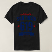 T-shirt Authentic San Diego 619 Area Code (Design devant)