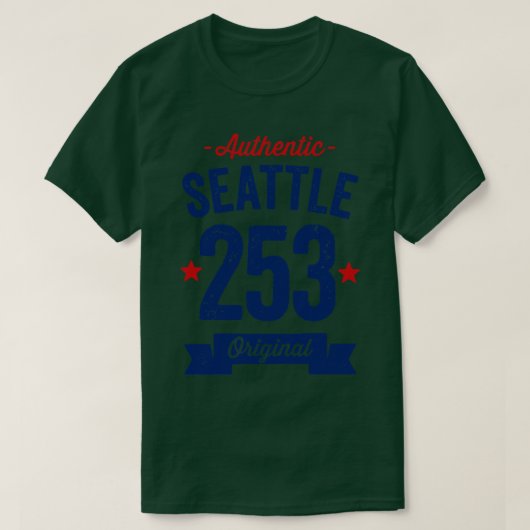 T-shirt Authentic Seattle 253 Area Code (Design devant)