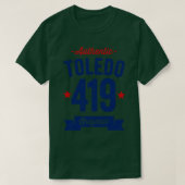 T-shirt Authentic Toledo 419 Area Code (Design devant)