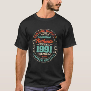 T-shirt Authentic Vintage 1991 Birthday Limited Edition
