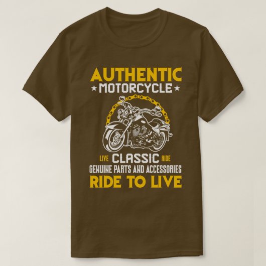 T-shirt Authentique Motorcycle Live Classic Ride (Design devant)