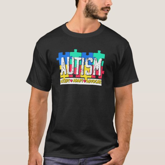 T-shirt Autism Accept Adapt Advocate  Autistic  Autism Awa (Devant)