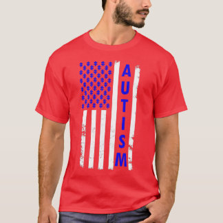 T-shirt Autism American Flag Sensibilisation sur l'autisme