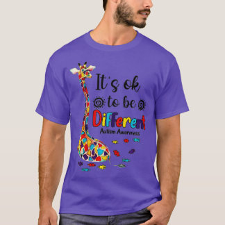 T-shirt Autism Aware Acceptance Women Kid Its Ok To Be