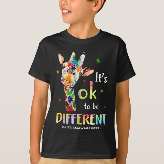 T-shirt Autism Aware Acceptance Women Kid Its Ok To Be (Devant)