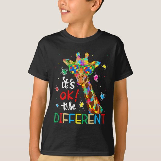 T-shirt Autism Aware Acceptance Women Kid Its Ok To Be (Devant)