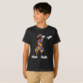 T-shirt Autism Aware Kids Dabbing Puzzle Piece Love Da (Devant entier)