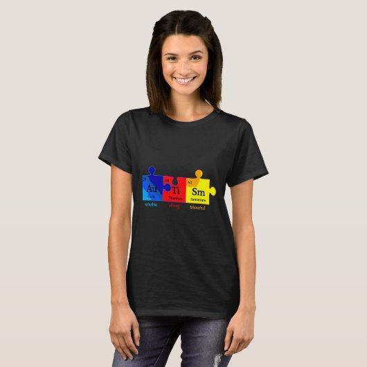 T-shirt Autism Aware Puzzle Chemical Element (Devant entier)