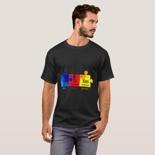 T-shirt Autism Aware Puzzle Chemical Element (Devant entier)