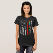 T-shirt Autism Awareness 4th July Thin Red Line Firefighte (Devant entier)