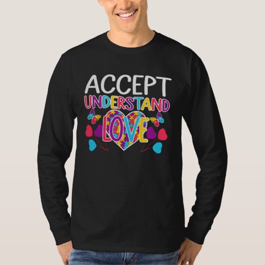 T-shirt Autism Awareness  Accept Understand Love ASD (Devant)