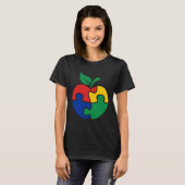 T-shirt Autism Awareness Apple puzzle Autism (Devant entier)