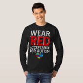 T-shirt Autism Awareness April Wear Red Acceptance for Aut (Devant entier)