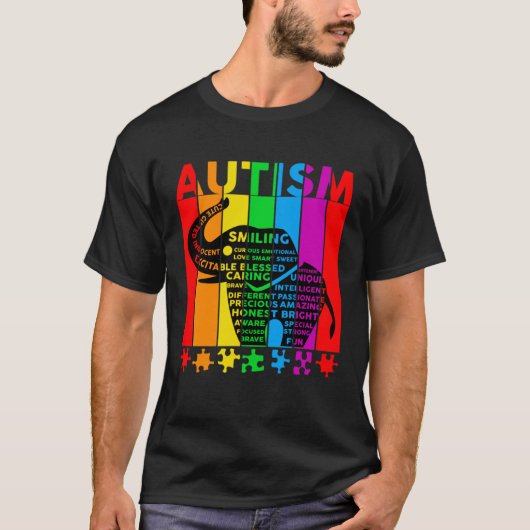 T-shirt Autism Awareness Autism Elephant Support Autism (Devant)