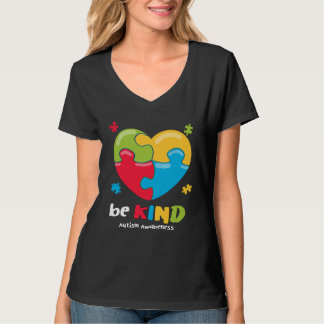 T-shirt Autism Awareness   Be Kind Puzzle Heart Kindness  
