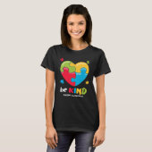 T-shirt Autism Awareness   Be Kind Puzzle Heart Kindness   (Devant entier)
