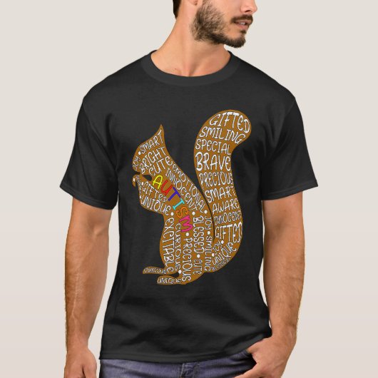 T-shirt Autism Awareness Big Brother Squirrel (Devant)