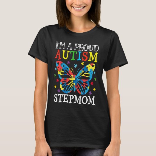 T-shirt Autism Awareness Butterfly I'm a Proud Autism Step (Devant)