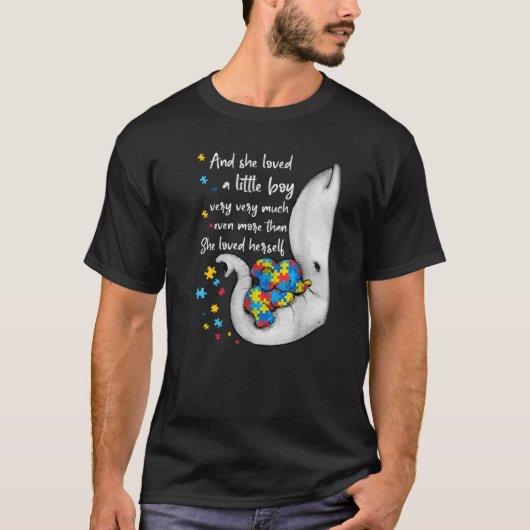 T-shirt Autism Awareness Cute Elephant Maman et Kid (Devant)