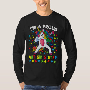 T-shirt Autism Awareness Dabbing Unicorn Girl Proud Autism