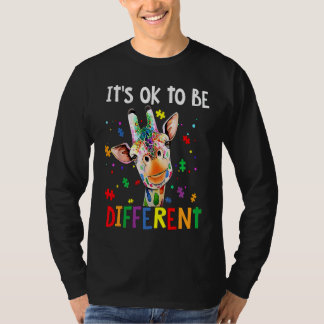 T-shirt Autism Awareness Day Giraffe It's Ok To Be Differe