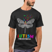 T-shirt Autism Awareness Dragonfly Puzzle Pieces Support A (Devant)