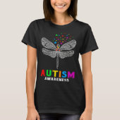 T-shirt Autism Awareness Dragonfly Puzzle Pieces Support A (Devant)