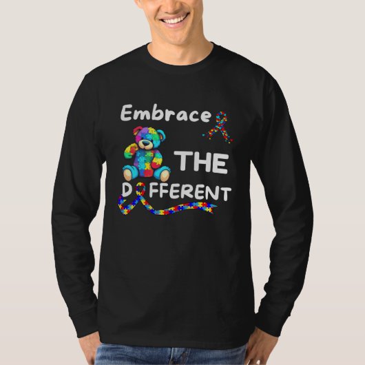 T-shirt Autism Awareness Embrace The Different Unmasking A (Devant)