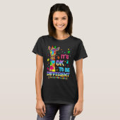 T-shirt Autism Awareness Giraffe Flower Its Ok To Be Diffe (Devant entier)