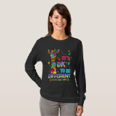 T-shirt Autism Awareness Giraffe Flower Its Ok To Be Diffe (Devant entier)