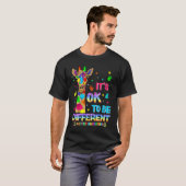 T-shirt Autism Awareness Giraffe Flower Its Ok To Be Diffe (Devant entier)